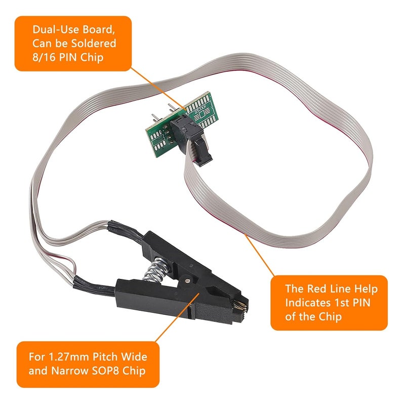 XIITIA SOP8/SOIC8 Test Clip and CH341A USB Programmer Flash 24 25 EEPROM BIOS Writer SPI USB to TTL - Image 5